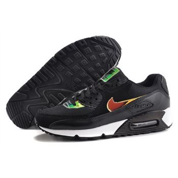 Nike Air Max 90 Womens Shoes Hot Black Green Mago White Outlet